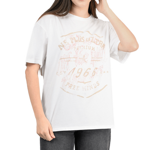 Camiseta Vintange para mujer color blanco